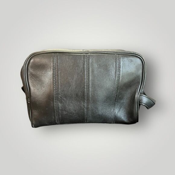 San Antonio Spurs NBA Leather Toiletry Bag Dopp Kit Travel Case Cosmetic - Picture 2 of 4